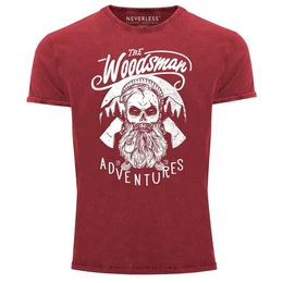 Print-Shirt Cooles Angesagtes Herren T-Shirt Vintage Shirt Lumberjack Woodsman mit Print