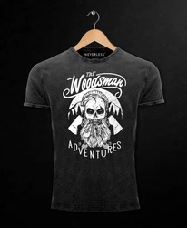Neverless Print-Shirt Cooles Angesagtes Herren T-Shirt Vintage Shirt Lumberjack Woodsman Rosa/Dunkelgrau/Lila/Grau