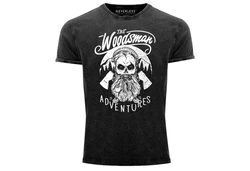 Neverless Print-Shirt Cooles Angesagtes Herren T-Shirt Vintage Shirt Lumberjack Woodsman Rosa/Dunkelgrau/Lila/Grau