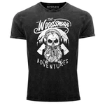 Neverless Print-Shirt Cooles Angesagtes Herren T-Shirt Vintage Shirt Lumberjack Woodsman Rosa/Dunkelgrau/Lila/Grau