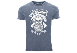 Neverless Print-Shirt Cooles Angesagtes Herren T-Shirt Vintage Shirt Lumberjack Woodsman Blau/Rosa/Lila/Dunkelblau