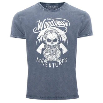 Neverless Print-Shirt Cooles Angesagtes Herren T-Shirt Vintage Shirt Lumberjack Woodsman Blau/Rosa/Lila/Dunkelblau Neverless Print-Shirt Cooles Angesagtes Herren T-Shirt Vintage Shirt Lumberjack Woodsman Blau/Rosa/Lila/Dunkelblau