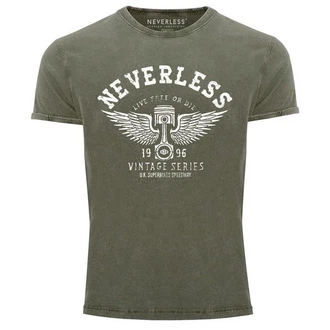 Neverless Print-Shirt Herren T-Shirt Retro Auto Kolben Neverless Print-Shirt Herren T-Shirt Retro Auto Kolben