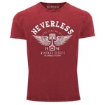 Neverless Print-Shirt Herren T-Shirt Retro Auto Kolben Rot/Lila/Dunkelrot
