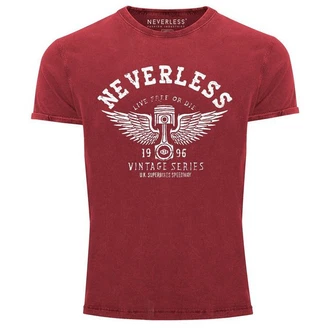 Neverless Print-Shirt Herren T-Shirt Retro Auto Kolben Rot/Lila/Dunkelrot Neverless Print-Shirt Herren T-Shirt Retro Auto Kolben Rot/Lila/Dunkelrot