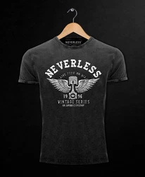 Neverless Print-Shirt Herren T-Shirt Retro Auto Kolben Grau/Braun/Dunkelgrau/Grün/Rosa/Dunkelgrün