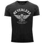 Neverless Print-Shirt Herren T-Shirt Retro Auto Kolben Grau/Braun/Dunkelgrau/Grün/Rosa/Dunkelgrün