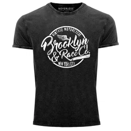 Print-Shirt Cooles Angesagtes Herren T-Shirt Vintage Shirt Brooklyn Racing Used mit Print