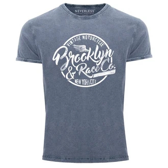 Neverless Print-Shirt Herren T-Shirt Vintage Shirt Brooklyn Racing Neverless Print-Shirt Herren T-Shirt Vintage Shirt Brooklyn Racing