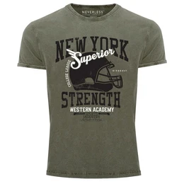 Print-Shirt Cooles Angesagtes Herren T-Shirt Vintage Shirt New York Football mit Print
