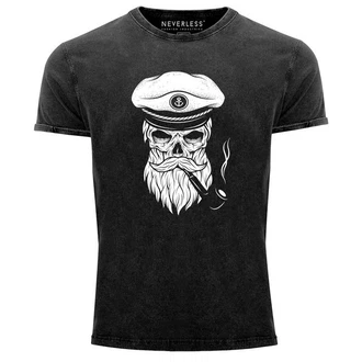 Neverless Print-Shirt Herren T-Shirt Captain Skull