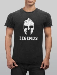 Neverless Print-Shirt Sparta Legends Slim Fit Rot/Dunkelgrau/Grau/Schwarz