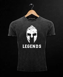 Neverless Print-Shirt Sparta Legends Slim Fit Rot/Dunkelgrau/Grau/Schwarz