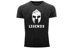 Neverless Print-Shirt Sparta Legends Slim Fit Rot/Dunkelgrau/Grau/Schwarz