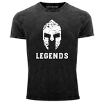 Neverless Print-Shirt Sparta Legends Slim Fit Rot/Dunkelgrau/Grau/Schwarz