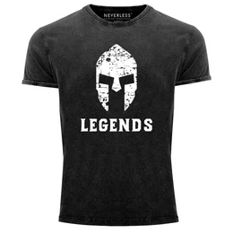 Print-Shirt Cooles Angesagtes Herren T-Shirt Sparta Legends Used Look Slim Fit mit Print