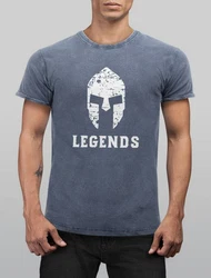 Neverless Print-Shirt Sparta Legends Slim Fit Blau/Lila/Grau/Hellblau/Dunkelblau