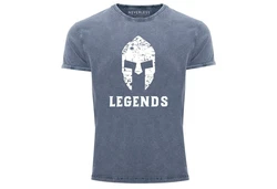 Neverless Print-Shirt Sparta Legends Slim Fit Blau/Lila/Grau/Hellblau/Dunkelblau