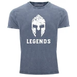 Neverless Print-Shirt Sparta Legends Slim Fit Blau/Lila/Grau/Hellblau/Dunkelblau