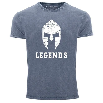Neverless Print-Shirt Sparta Legends Slim Fit Blau/Lila/Grau/Hellblau/Dunkelblau Neverless Print-Shirt Sparta Legends Slim Fit Blau/Lila/Grau/Hellblau/Dunkelblau