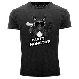 Print-Shirt Cooles Angesagtes Herren T-Shirt Vintage Shirt Party Non-Stop Mops mit Print