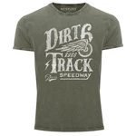 Neverless Print-Shirt Vintage Dirt Track Racing Braun