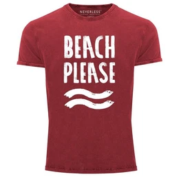 Print-Shirt Cooles Angesagtes Herren T-Shirt Vintage Shirt Beach Please Urlaub mit Print