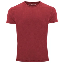 Print-Shirt Cooles Angesagtes Herren T-Shirt Vintage Shirt Basic ohne Aufdruck Used Look Slim Fit mit Print