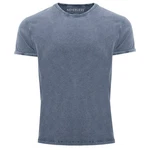 Neverless Print-Shirt Vintage Shirt Basic Slim Fit Blau/Grau/Dunkelblau