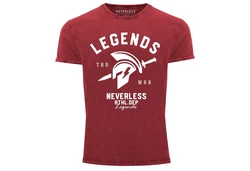 Neverless Print-Shirt Herren T-Shirt Sparta Gym Athletics Rot/Dunkelrot/Bordeaux
