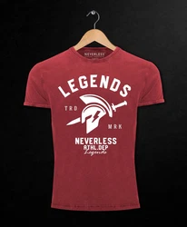 Neverless Print-Shirt Herren T-Shirt Sparta Gym Athletics Rot/Dunkelrot/Bordeaux