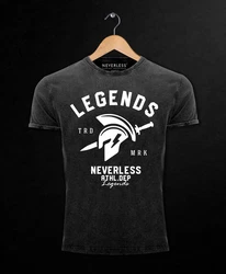 Neverless Print-Shirt Herren T-Shirt Sparta Gym Athletics Grün/Dunkelgrau/Schwarz/Grau