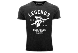 Neverless Print-Shirt Herren T-Shirt Sparta Gym Athletics Grün/Dunkelgrau/Schwarz/Grau