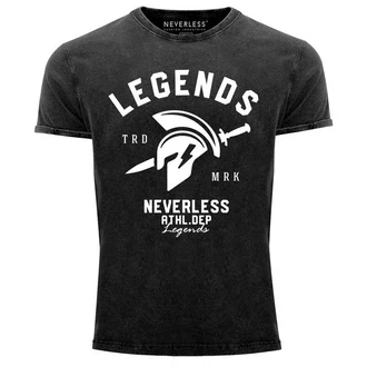 Neverless Print-Shirt Herren T-Shirt Sparta Gym Athletics Grün/Dunkelgrau/Schwarz/Grau Neverless Print-Shirt Herren T-Shirt Sparta Gym Athletics Grün/Dunkelgrau/Schwarz/Grau