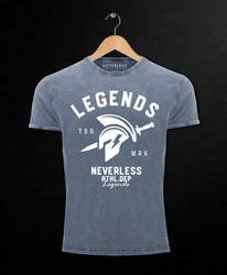 Neverless Print-Shirt Herren T-Shirt Sparta Gym Athletics Blau/Hellblau/Lila/Grau/Dunkelblau
