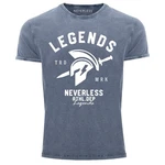 Neverless Print-Shirt Herren T-Shirt Sparta Gym Athletics Blau/Hellblau/Lila/Grau/Dunkelblau