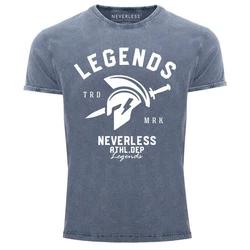 Neverless Print-Shirt Herren T-Shirt Sparta Gym Athletics Blau/Hellblau/Lila/Grau/Dunkelblau