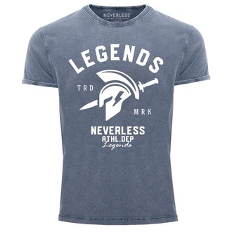 Neverless Print-Shirt Herren T-Shirt Sparta Gym Athletics Blau/Hellblau/Lila/Grau/Dunkelblau Neverless Print-Shirt Herren T-Shirt Sparta Gym Athletics Blau/Hellblau/Lila/Grau/Dunkelblau