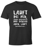 MoonWorks Print-Shirt Herren T-Shirt Spruch Luft bei mir Beige/Dunkelrot/Braun/Rot