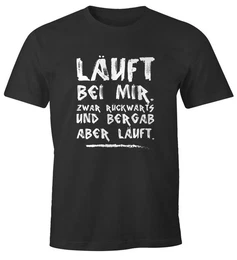 Print-Shirt Herren T-Shirt Spruch Luft bei mir, zwar rckwrts und bergab aber luft Fun-Shirt mit Print