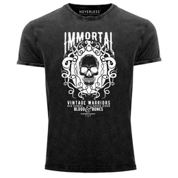 Print-Shirt Herren T-Shirt Vintage Shirt Printshirt Immortal Skull mit Print