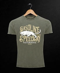 Neverless Herren T-Shirt Gasoline Speedway Dunkelgrün/Grün/Gelb