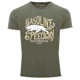 Print-Shirt Herren T-Shirt Vintage Shirt Printshirt Gasoline Speedway mit Print
