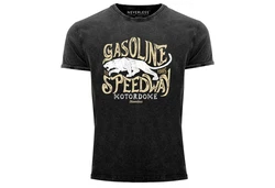 Neverless Herren T-Shirt Gasoline Speedway Gelb/Schwarz/Dunkelgrau/Grau/Blau