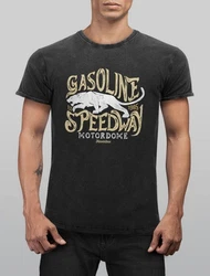 Neverless Herren T-Shirt Gasoline Speedway Gelb/Schwarz/Dunkelgrau/Grau/Blau