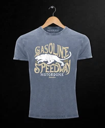 Neverless Herren T-Shirt Gasoline Speedway Blau