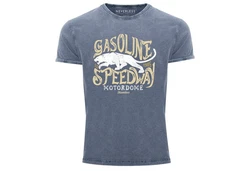 Neverless Herren T-Shirt Gasoline Speedway Blau