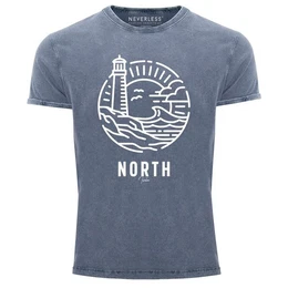 Print-Shirt Herren T-Shirt Vintage Shirt Printshirt Logo Outline Art mit Print