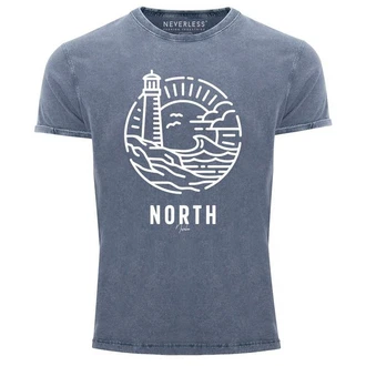 Neverless Herren T-Shirt Vintage Logo Outline Art