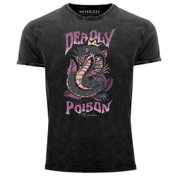 Print-Shirt Herren T-Shirt Deadly Poison Kobra Motiv Vintage Shirt mit Print